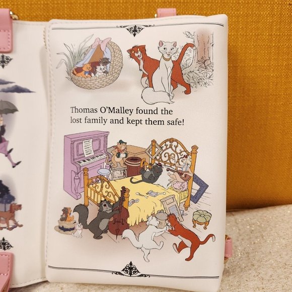 Loungefly Disney The Aristocats Classic Story Book Convertible Mini Backpack NEW - Picture 11 of 13